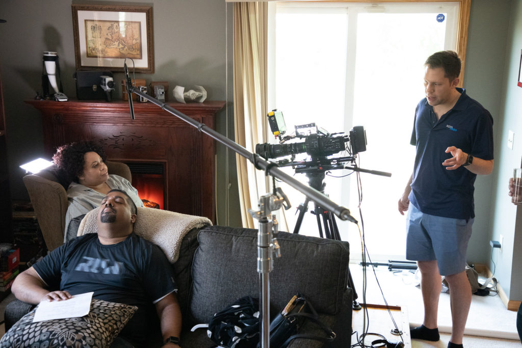 Here I am directing the great Sarah Wilder and Tony Augusty in a scene from our movie together.
